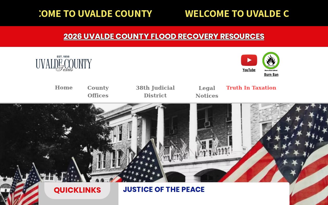 Uvalde County criminal docket routes for five justice courts