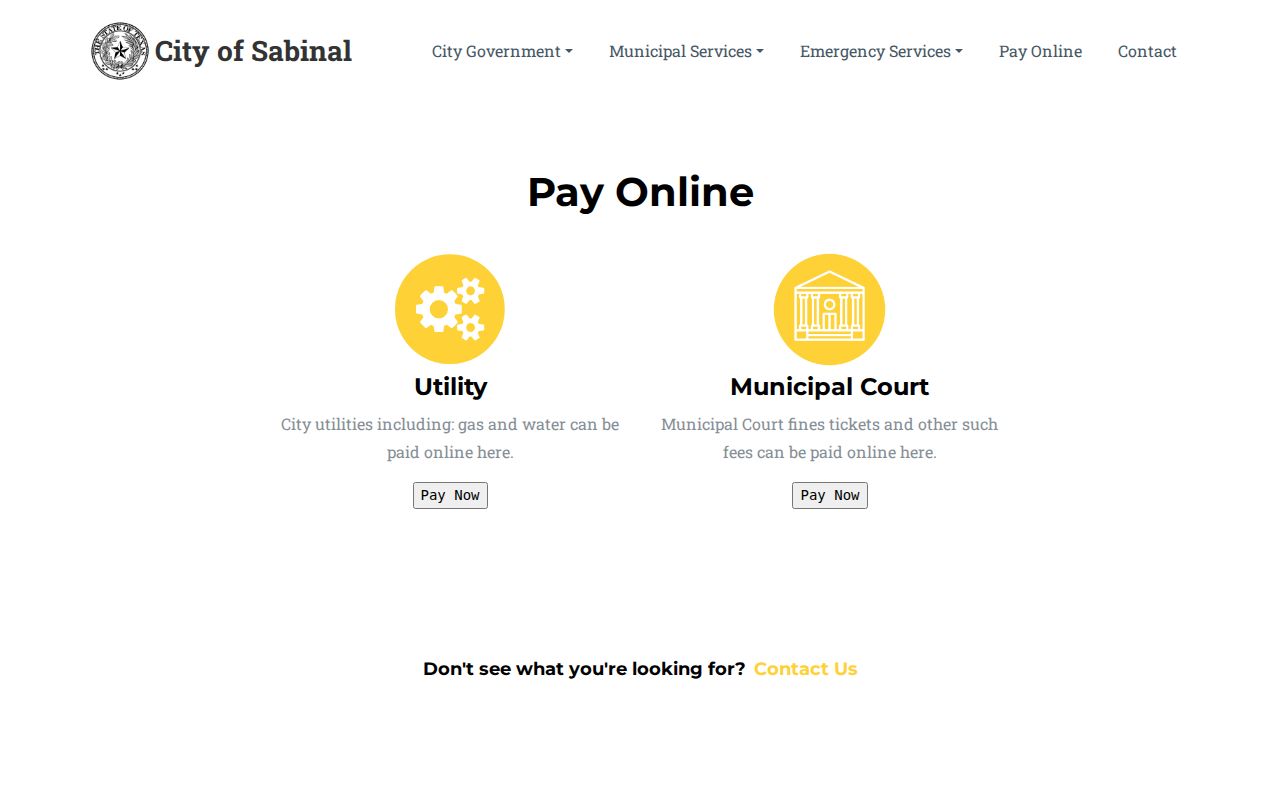 Official Sabinal Municipal Court online payment area