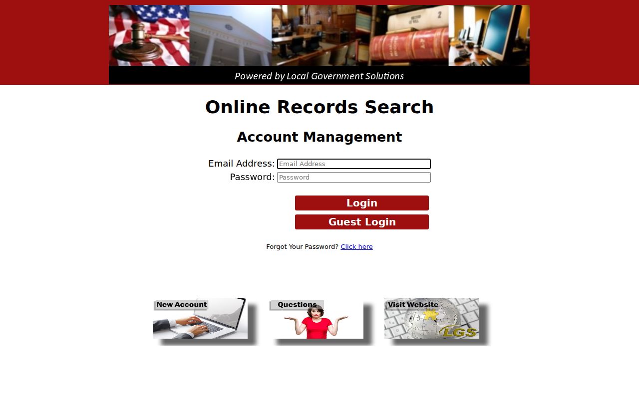 Uvalde County case search interface for LGS Online Records Search