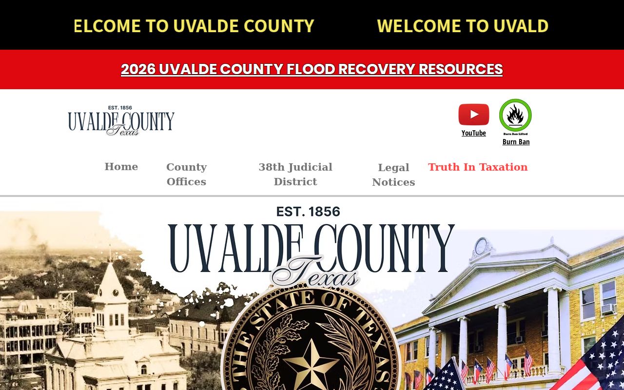 Uvalde County court docket office links on the county homepage